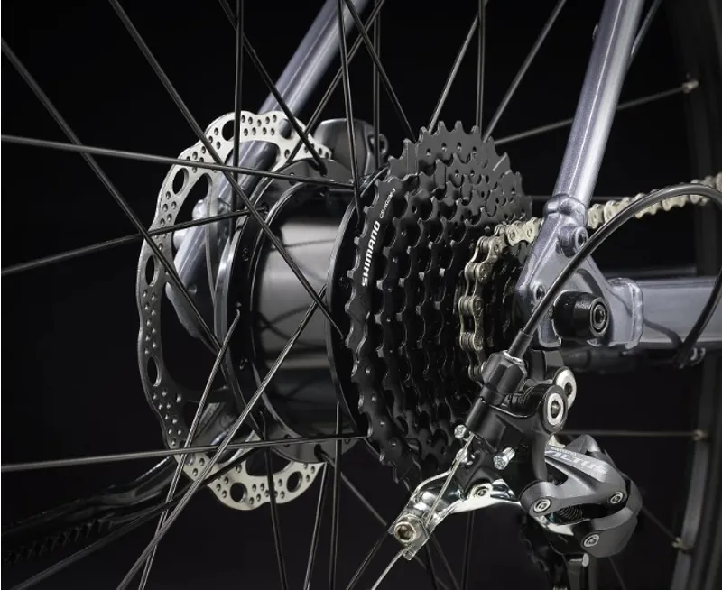 Trek Dual Sport+ 2 Electric Hybrid Bike 2024 in Galactic Grey-2